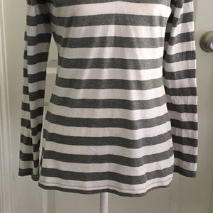Hollister cotton grey striped long sleeve top